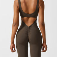 WW | V-Rücken Auslaufender Jumpsuit
