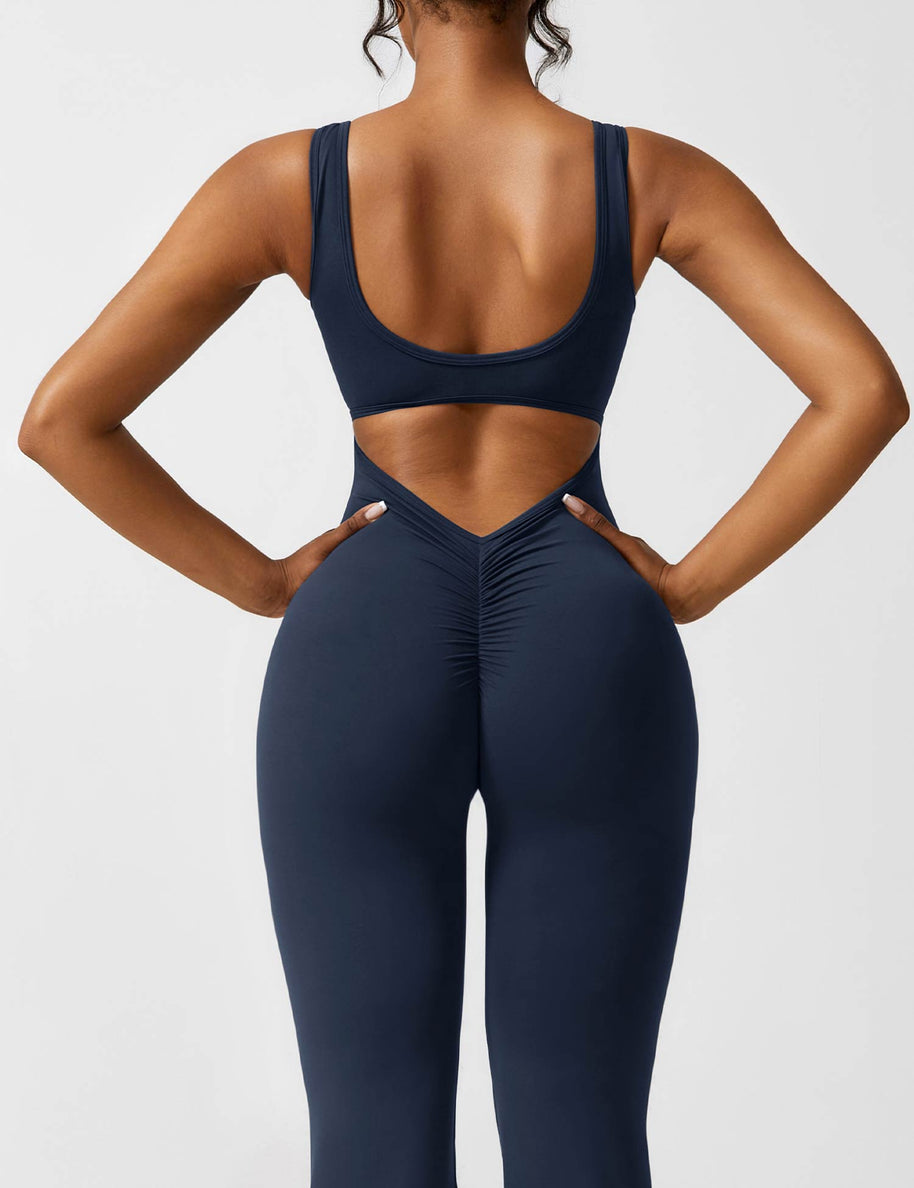 WW | V-Rücken Auslaufender Jumpsuit