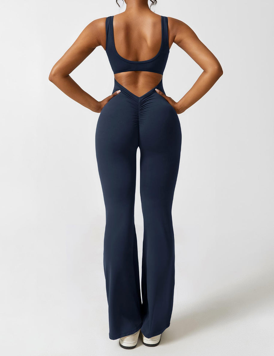 WW | V-Rücken Auslaufender Jumpsuit
