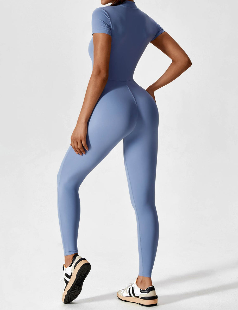 LenaFit – Kurzarm-Reißverschluss-Jumpsuits