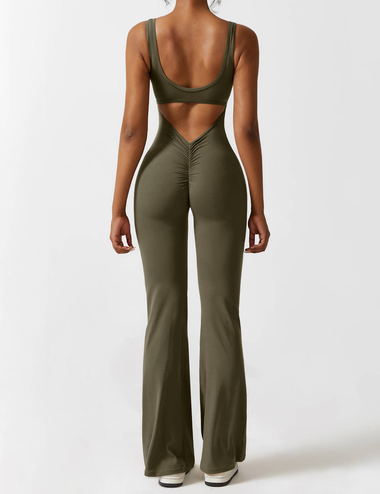 WW | V-Rücken Auslaufender Jumpsuit