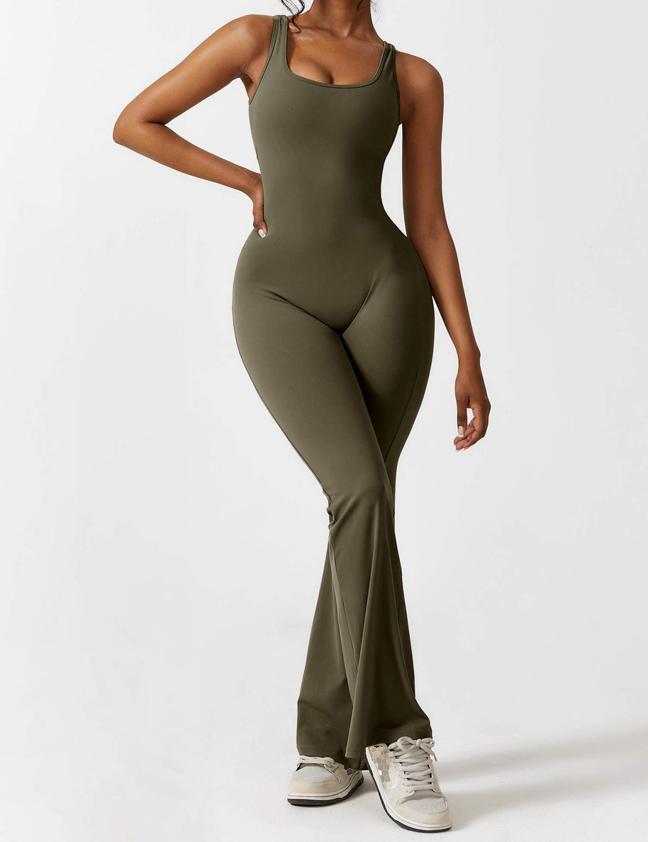WW | V-Rücken Auslaufender Jumpsuit