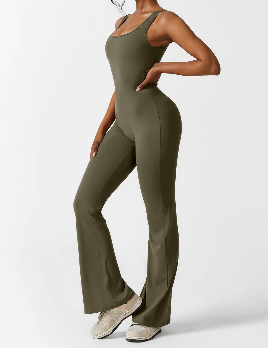 WW | V-Rücken Auslaufender Jumpsuit