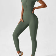 LenaFit – Kurzarm-Reißverschluss-Jumpsuits