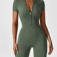 LenaFit – Kurzarm-Reißverschluss-Jumpsuits