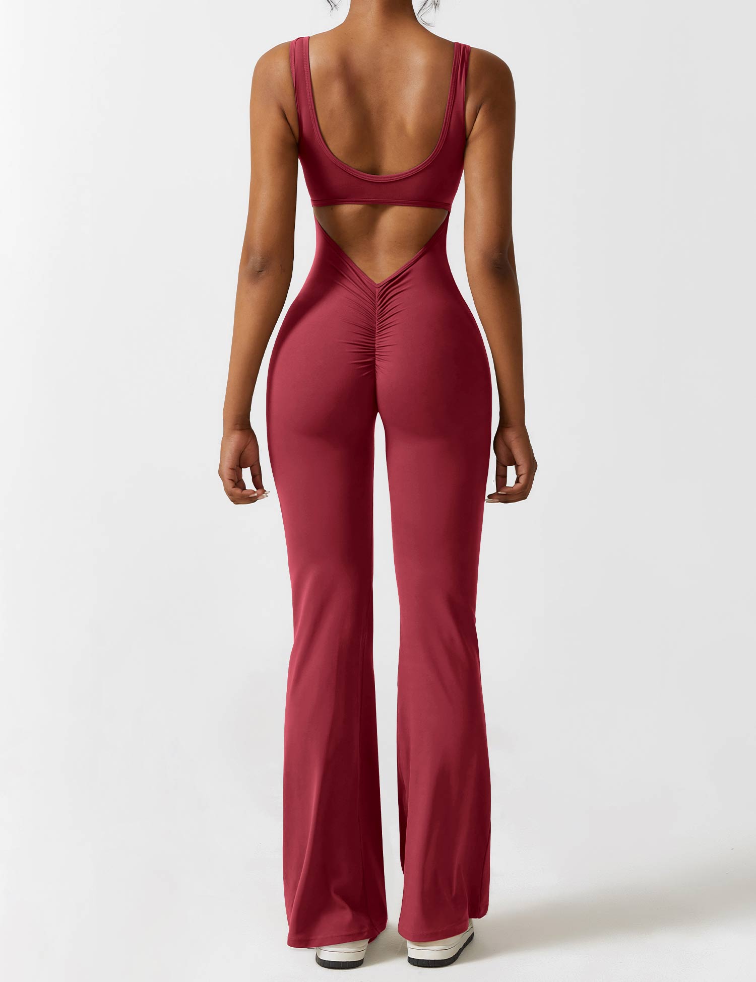 WW | V-Rücken Auslaufender Jumpsuit