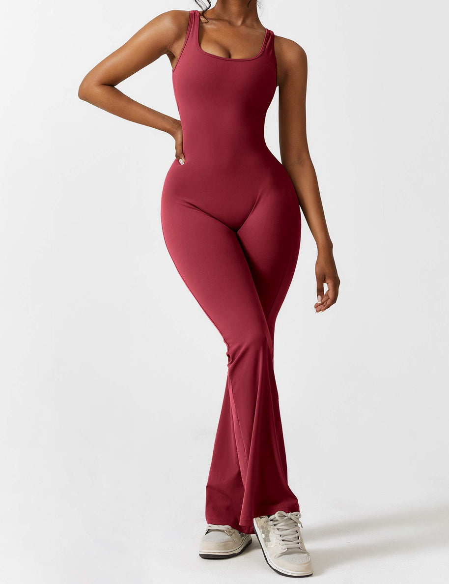 WW | V-Rücken Auslaufender Jumpsuit