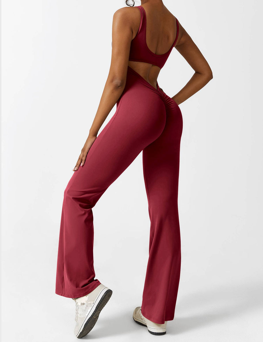 WW | V-Rücken Auslaufender Jumpsuit