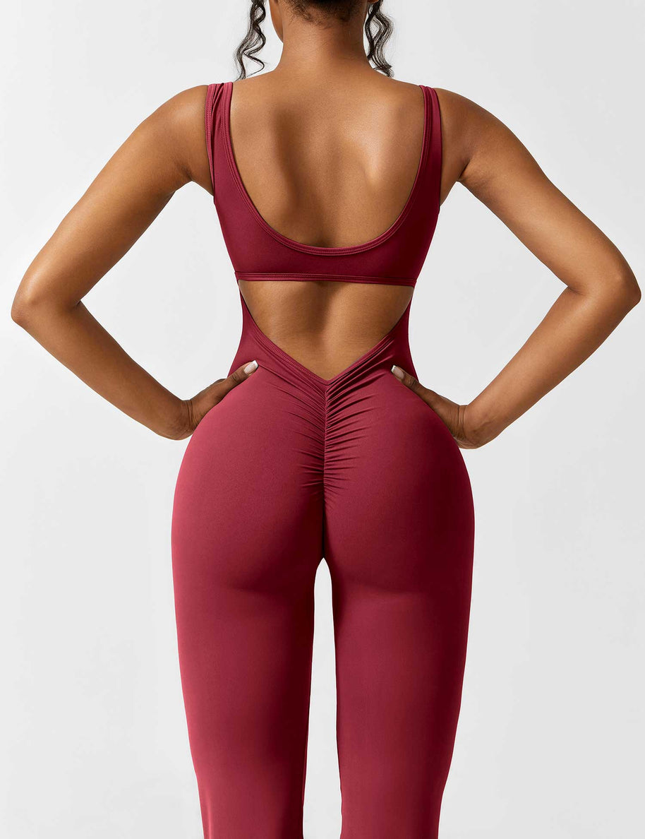 WW | V-Rücken Auslaufender Jumpsuit