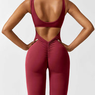 WW | V-Rücken Auslaufender Jumpsuit