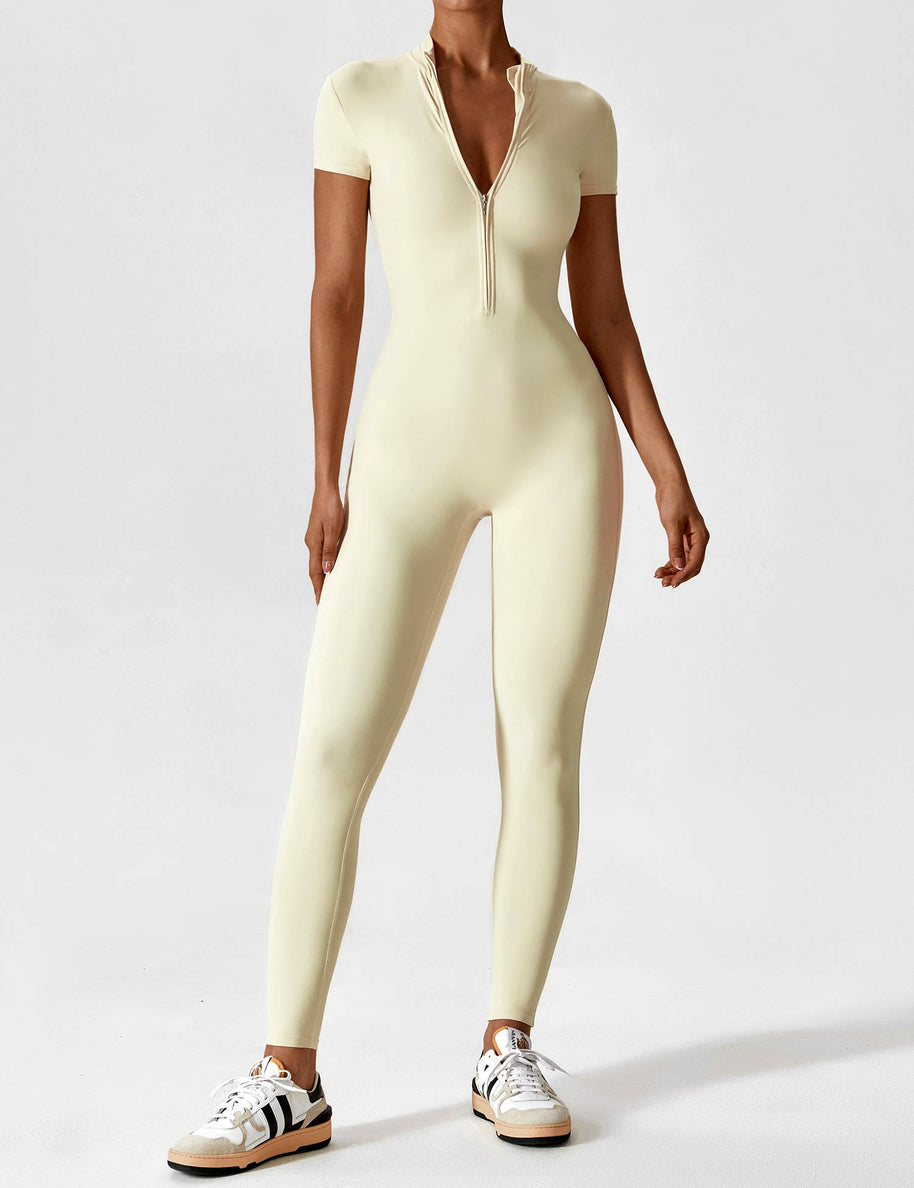 LenaFit – Kurzarm-Reißverschluss-Jumpsuits