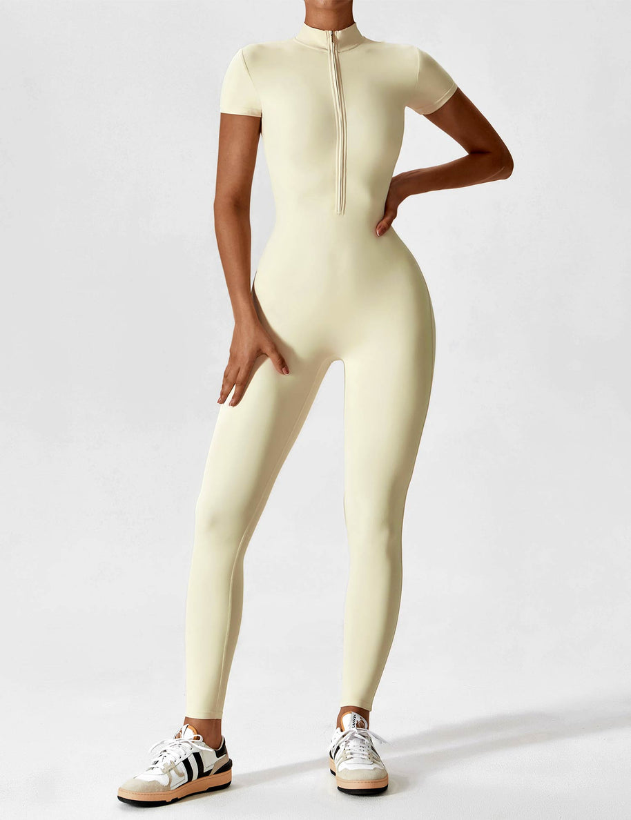 LenaFit – Kurzarm-Reißverschluss-Jumpsuits
