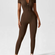 LenaFit – Kurzarm-Reißverschluss-Jumpsuits