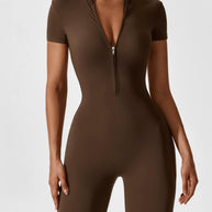 LenaFit – Kurzarm-Reißverschluss-Jumpsuits