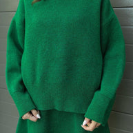WW | teilige Strickset - Damenpullover und Rock mit lässiger Passform