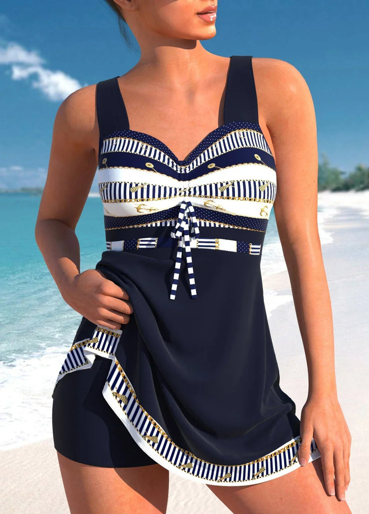 WW | Trendiger Gemusterter Tankini Mit Rock Für Damen