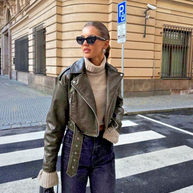 WW | Schwarze Lederjacke Für Damen