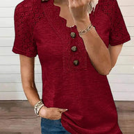 Specas™ - Woman T-Shirt mit kurzen Ärmeln und Spitze