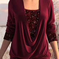 W&W - Langärmeliges Damen Shirt mit Pailletten