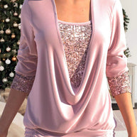 W&W - Langärmeliges Damen Shirt mit Pailletten