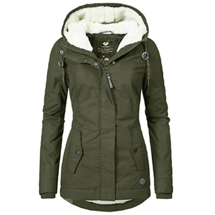 W&W - Gefütterter Wintermantel mit Kapuze wasserdicht Damen