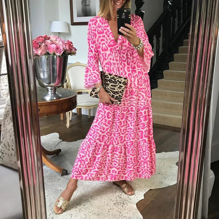 W&W Stilvolles Sommerkleid mit Leopardenmuster