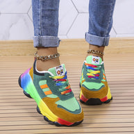 W&W - SwiftStep Bequeme Regenbogen Turnschuhe