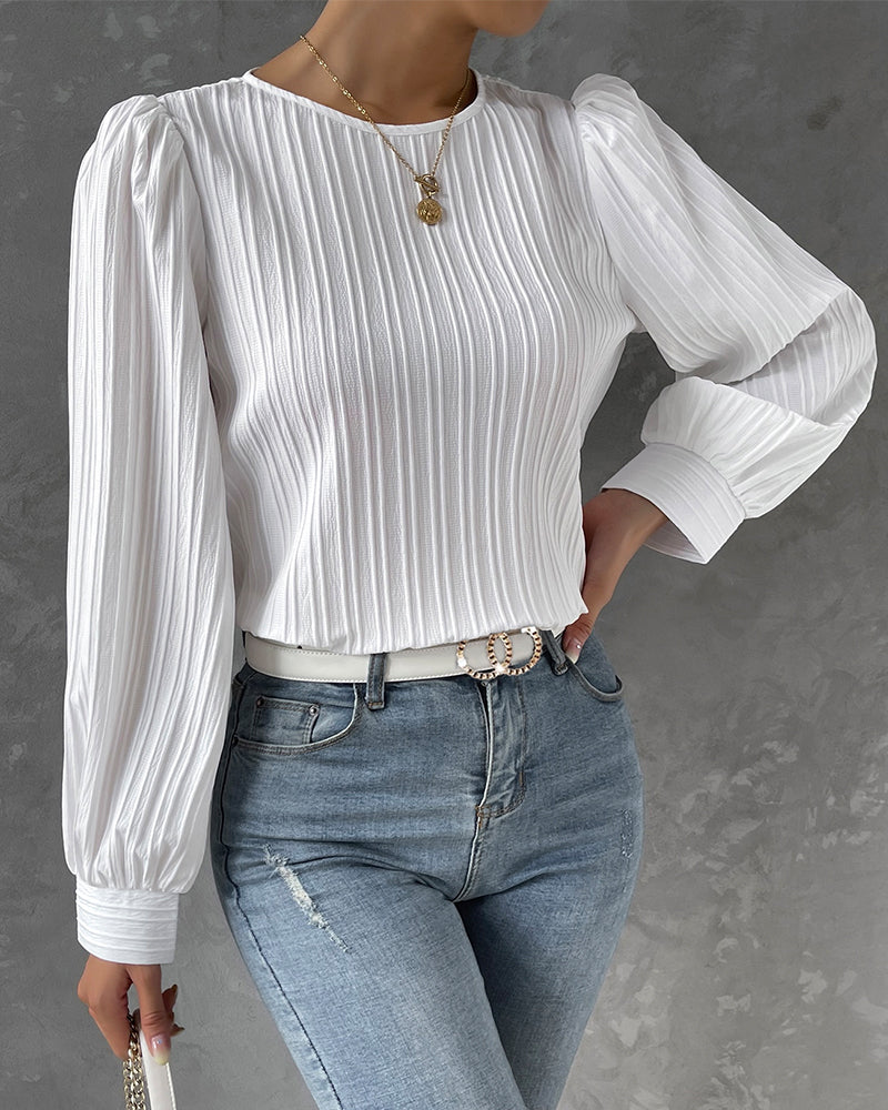 W&W – Bluse mit Rundhalsausschnitt