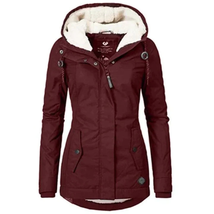 W&W - Gefütterter Wintermantel mit Kapuze wasserdicht Damen