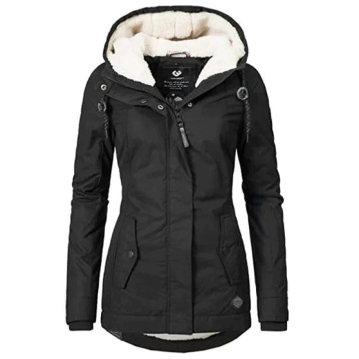 W&W - Gefütterter Wintermantel mit Kapuze wasserdicht Damen