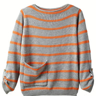 W&W – Warmer gestreifter Damenpullover