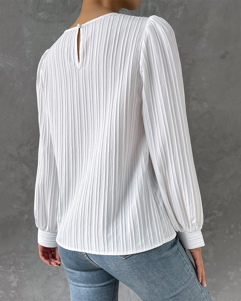 W&W – Bluse mit Rundhalsausschnitt