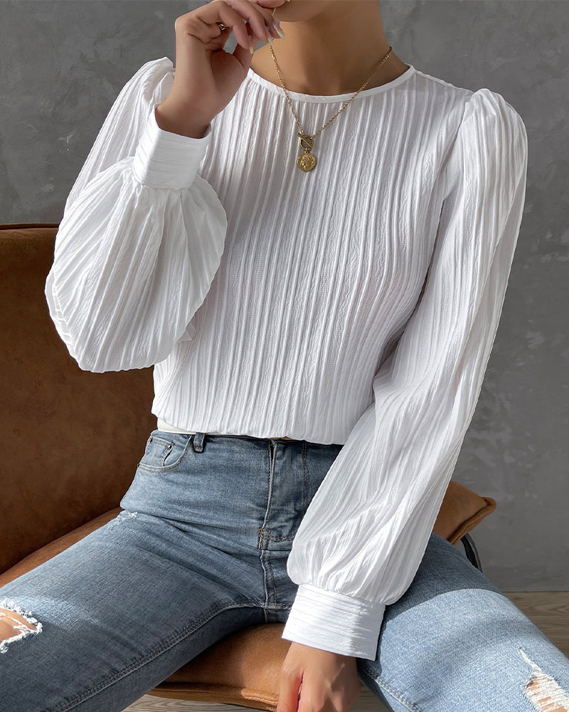 W&W – Bluse mit Rundhalsausschnitt