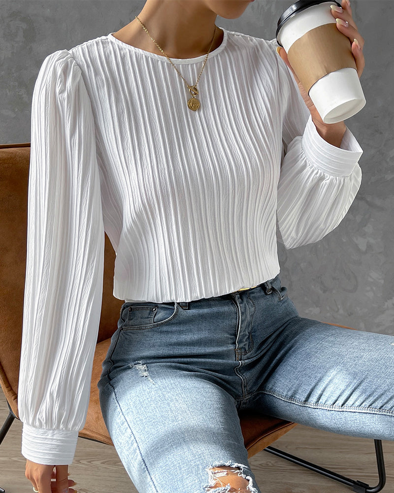 W&W – Bluse mit Rundhalsausschnitt