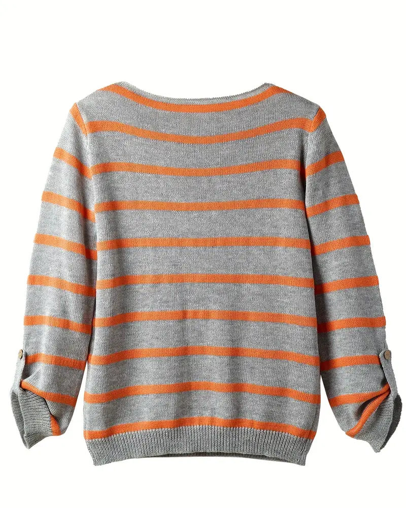 W&W – Warmer gestreifter Damenpullover
