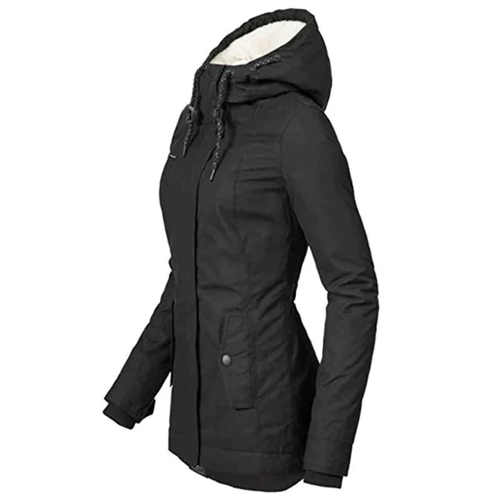 W&W - Gefütterter Wintermantel mit Kapuze wasserdicht Damen