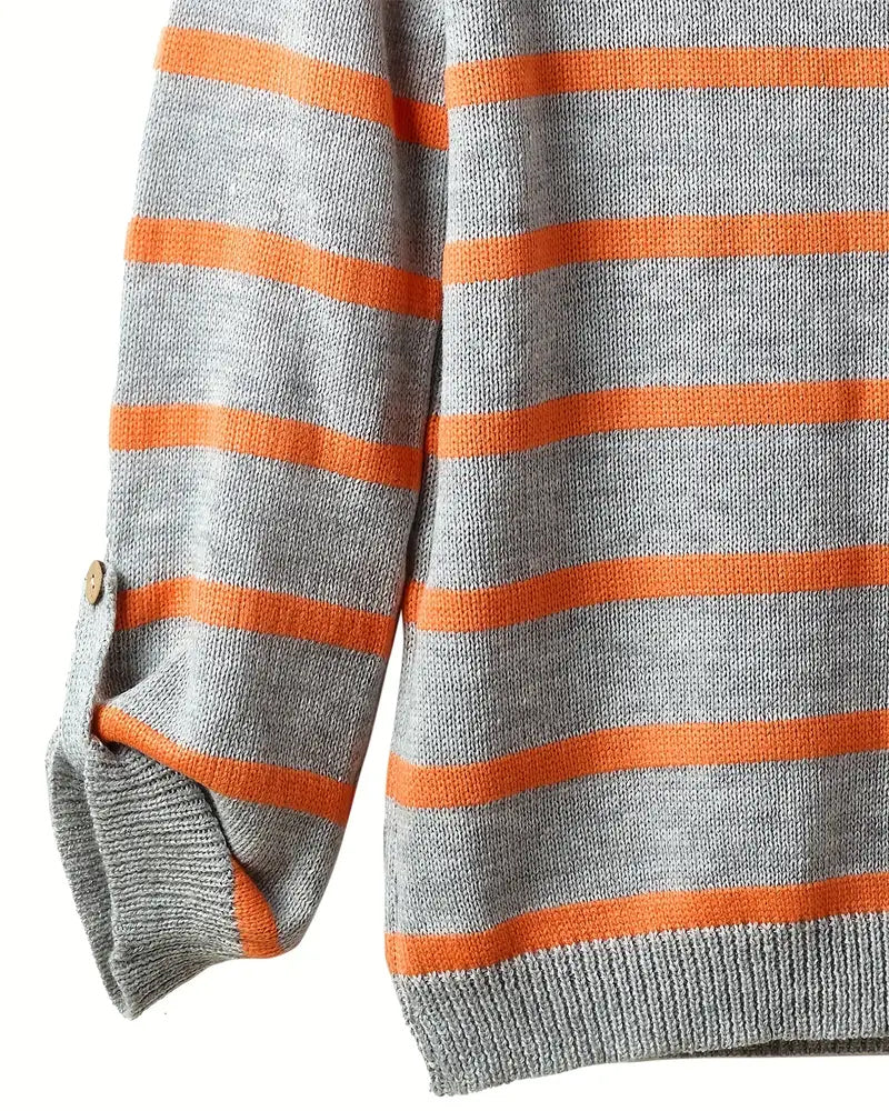 W&W – Warmer gestreifter Damenpullover