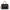 Schwarze Ledertasche mit braunem Riemen auf weißem Hintergrund