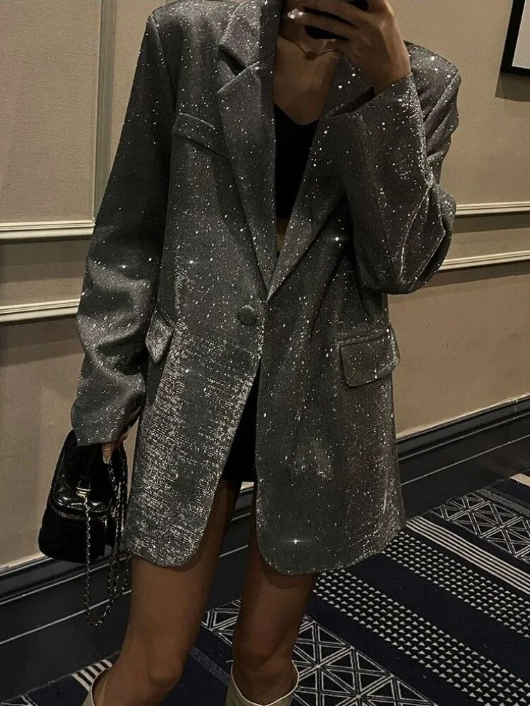 W&W Glitzer-Blazerjacke