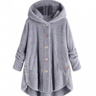 W&W Mantel mit Kapuze für Frauen aus warmer Wolle.