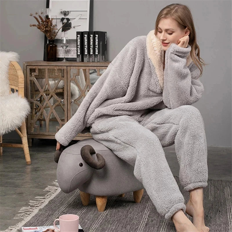 WOLFF Dani - Damen-Fleece-Pyjama-Set