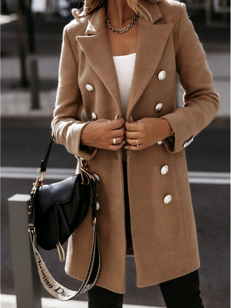 W&W Solide Farbe Mantel Jacke