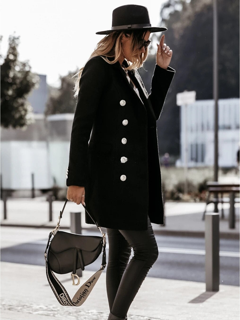 W&W Solide Farbe Mantel Jacke