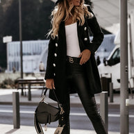 W&W Solide Farbe Mantel Jacke