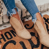 Khaki Stiefeletten mit Absätzen