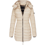 W&W Damen Parka Mantel | Lange Winterjacke mit Kapuze und Daunenfüllung