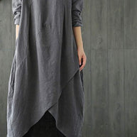 WOLF Langärmeliges unregelmäßiges Midikleid
