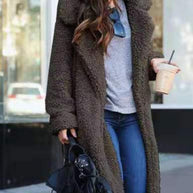 WOLF Versteckt Tasche Teddy Mantel