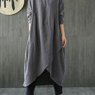 WOLF Langärmeliges unregelmäßiges Midikleid