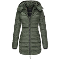 W&W Damen Parka Mantel | Lange Winterjacke mit Kapuze und Daunenfüllung